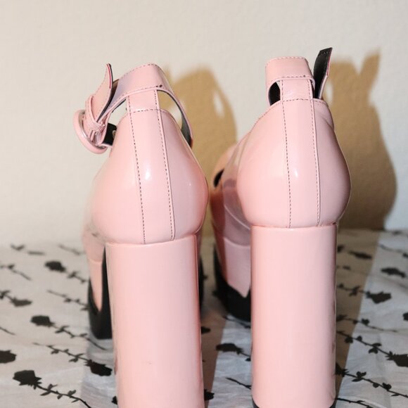 Lamoda Hot Pink Evil Attraction Mary Jane Platforms - Picture 4 of 5